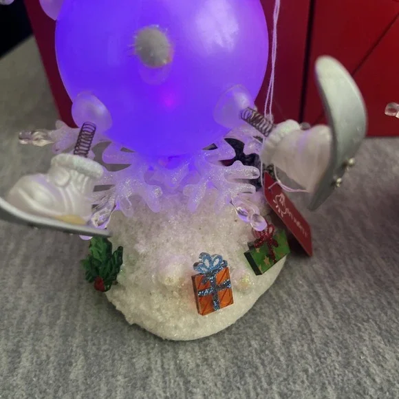 JCPenney Home Lighted Color Changing Acrylic Skiing Snowmen Pair Winter Vintage - Picture 5 of 16